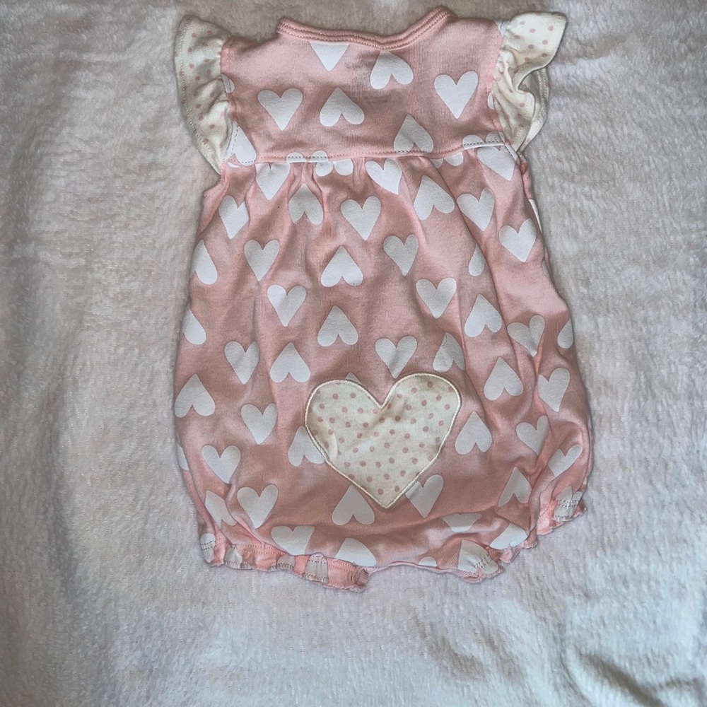 Carter's Short Sleeve Heart Romper